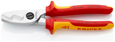 Knipex VDE kabelsaks med dobbelt skær · 200 mm