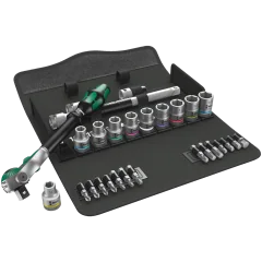 Wera 8100 SC 6 Zyklop Speed-skraldesæt, 1/2"-tilslutning, metrisk, 28 dele