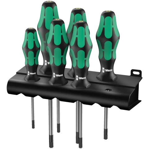 Wera 367/6 TORX HF Kraftform Plus Skruetrækkersæt med holdefunktion + rack, 6 dele